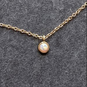 NWT Honeycat Jewelry 18k Gold Plated Dainty Opal Necklace